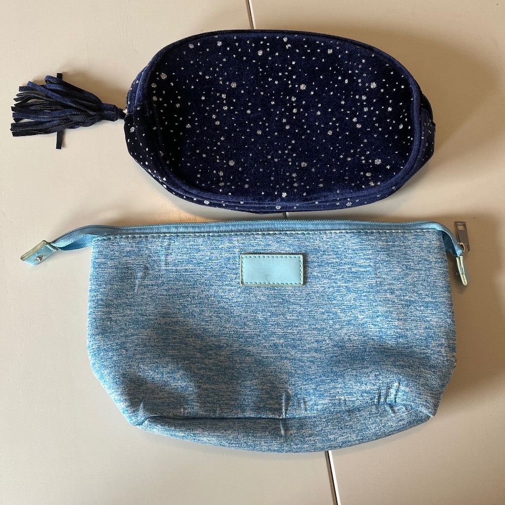 Ulta Beauty Blue Cosmetic Makeup Bags Set of 2